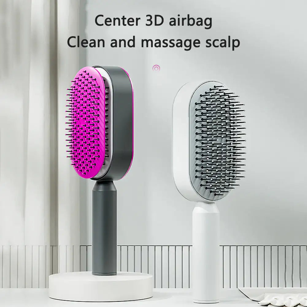3D Air Cushion Hair Brush – Oval Paddle Detangling Brush for Wet & Dry Hair, Pain-Free Scalp Massage, Anti-Breakage, Non-Slip Handle, All Hair Types – Colour Options & Wall-Mounted Storage Sets