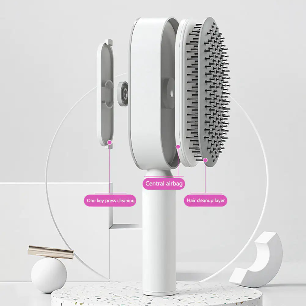 3D Air Cushion Hair Brush – Oval Paddle Detangling Brush for Wet & Dry Hair, Pain-Free Scalp Massage, Anti-Breakage, Non-Slip Handle, All Hair Types – Colour Options & Wall-Mounted Storage Sets